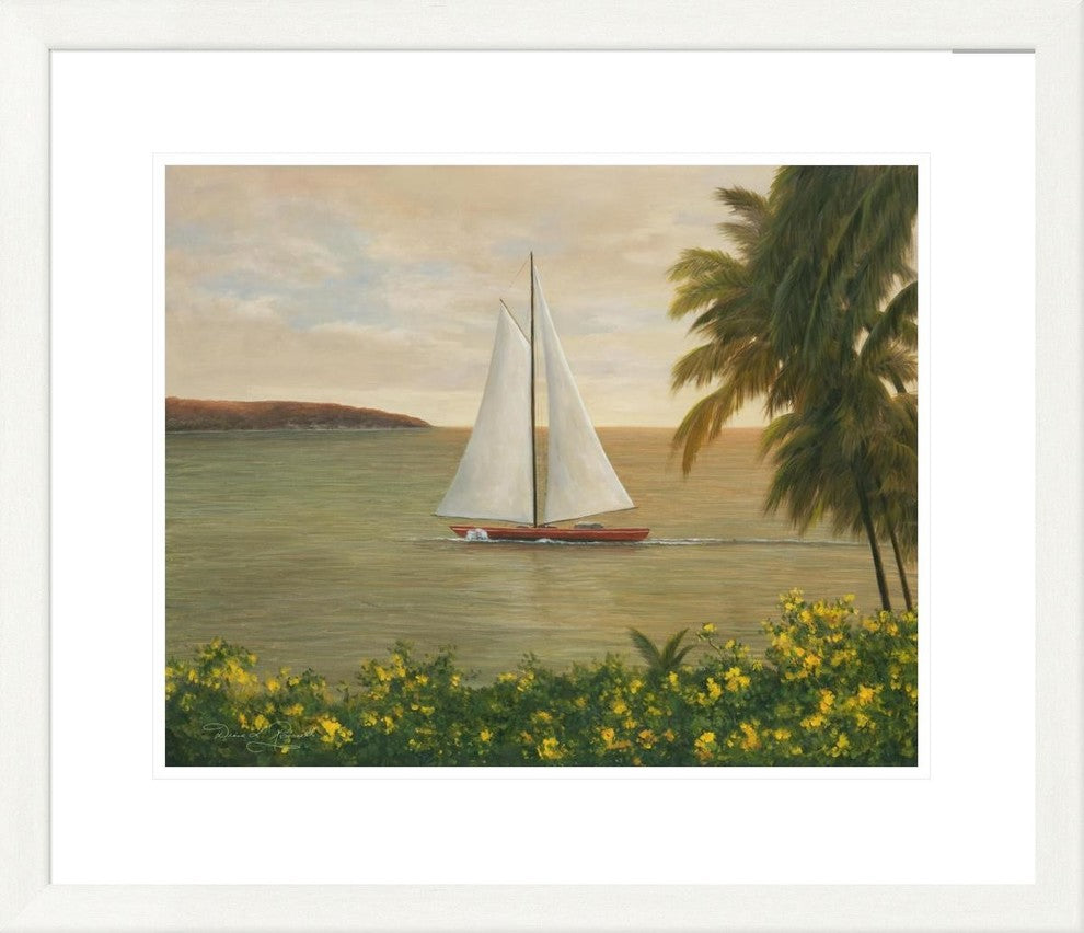 "Harbor Sunset" Framed Digital Print by Diane Romanello, 29x25"