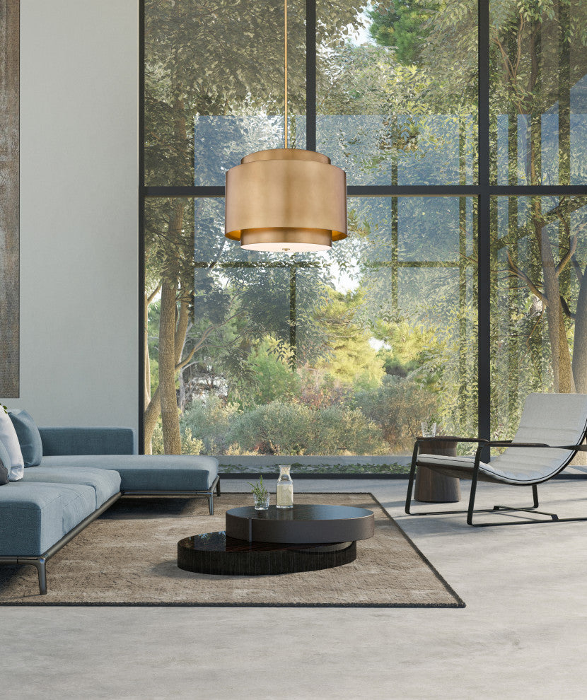 Zlite 739P32-RB 4-Light Pendant, Rubbed Brass