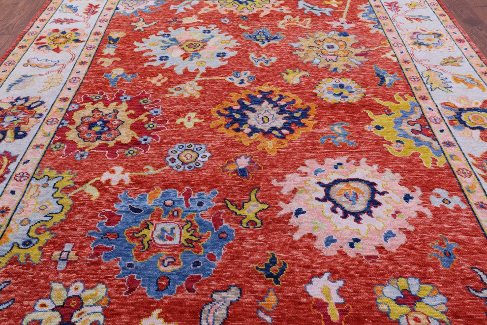 Turkish Oushak Hand Knotted Wool Rug 8' 11" X 11' 5" - Q14801