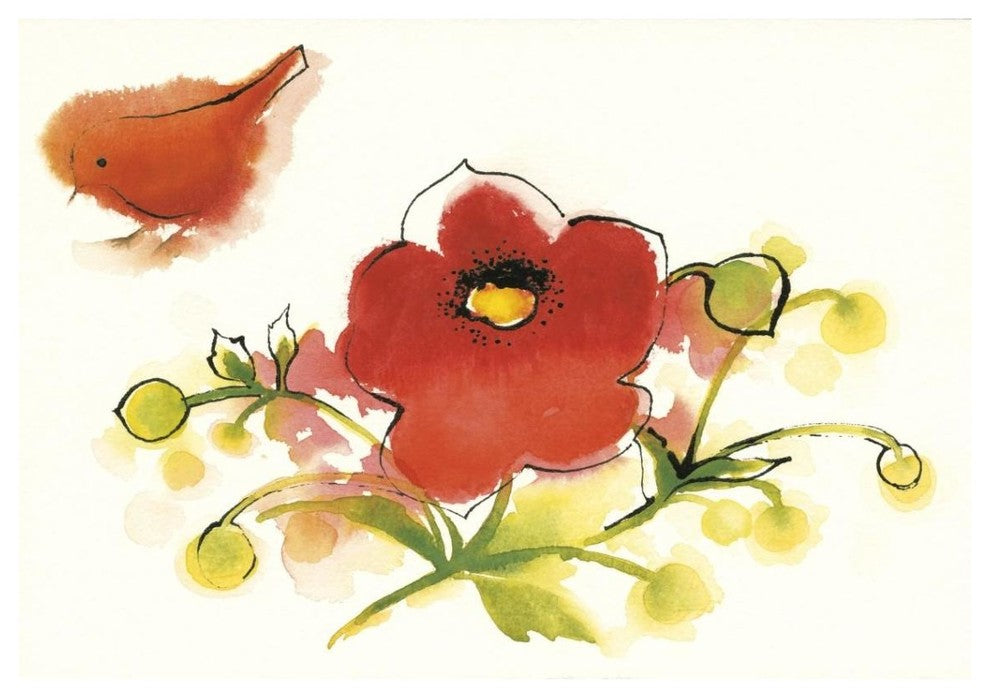 "Flores Rojas III" Digital Paper Print by Shirley Novak, 38"x26"