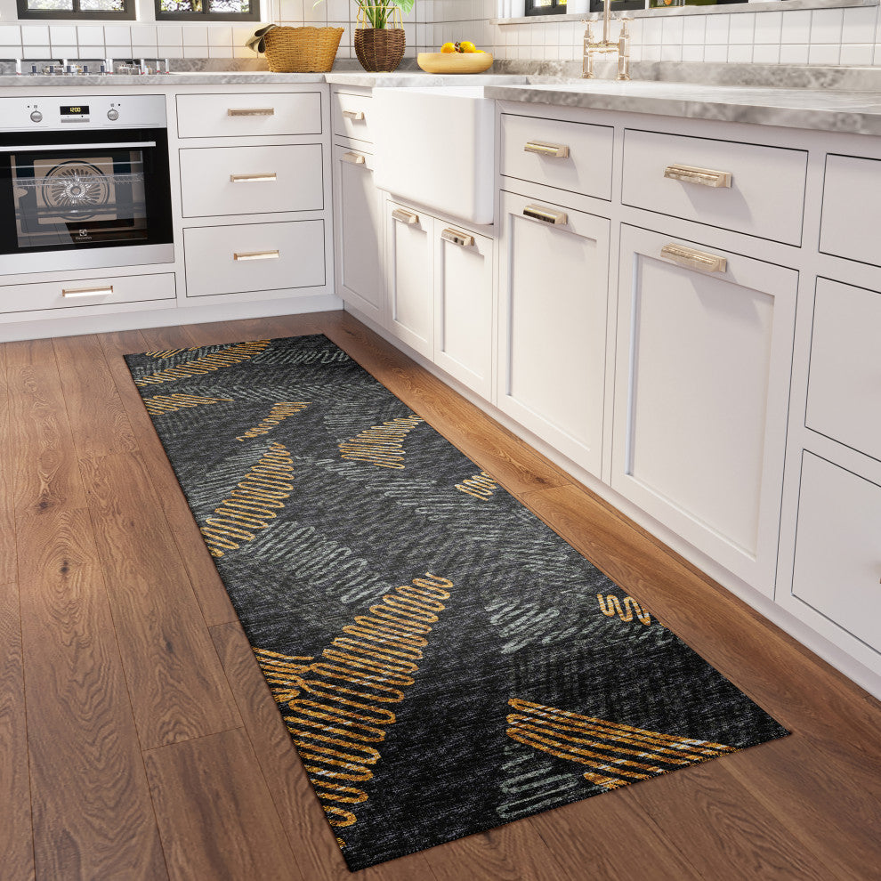 Indoor/Outdoor Sedona SN11 Shadow Machine Washable 2'3" x 10' Runner Rug
