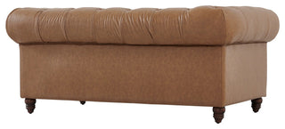 Cornelia Modern Contemporary Eco Leather Love Seat - Light Brown