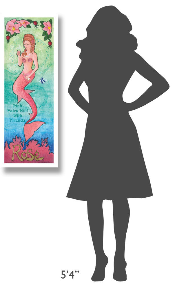 "Nouveau Mermaid Rose v2" Digital Paper Print by Elyse DeNeige, 14"x38"