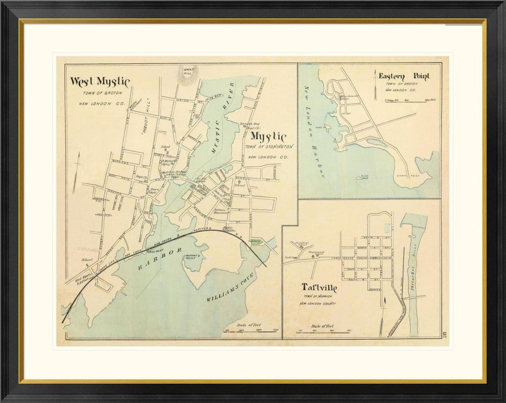 "W. Mystic, Mystic, Connecticut, 1893"  by D.H. Hurd and Co., 46x37"