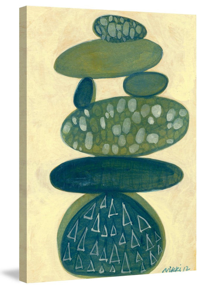 Marmont Hill, "Blue Stack" by Nikki Galapon Painting on Wrapped Canvas, 20x30