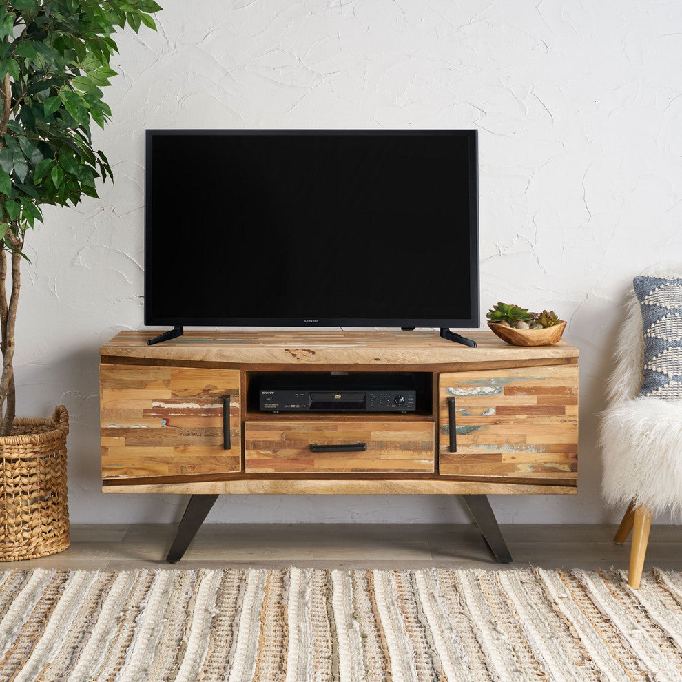Dorset Handcrafted Boho Reclaimed Wood TV Stand