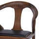 Isosceles Dining Guest Chair Solid Walnut Black Leather Seat MCM