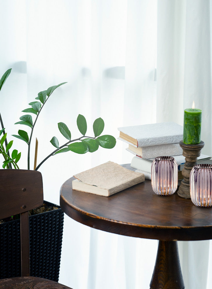Smoke Grey Optical Glass Votive Holder