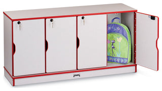 Rainbow Accents Stacking Lockable Lockers -  Double Stack - Blue