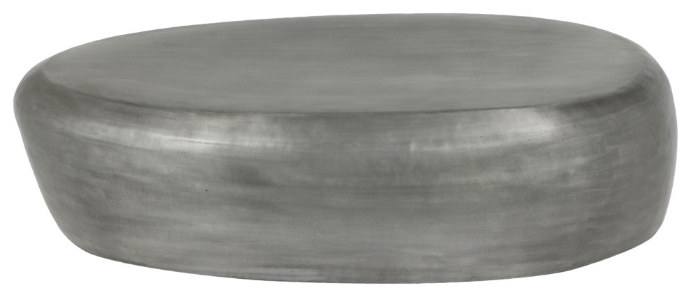 Capsule Aluminum Coffee Table, Silver, 54" W x 28" D x 14.5" H
