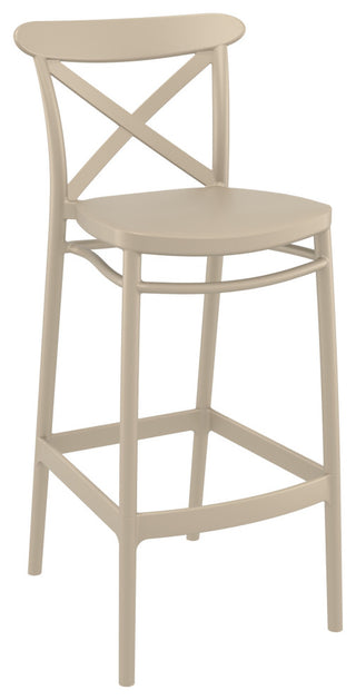 Cross Bar Stool, Set of 2, Taupe
