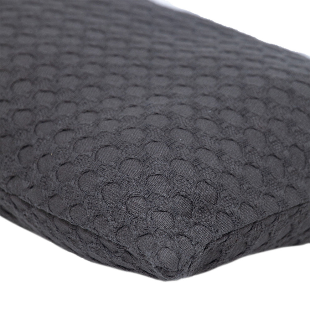 Parkland Collection Transitional Solid Gray Rectangle 14" x 26" Pillow