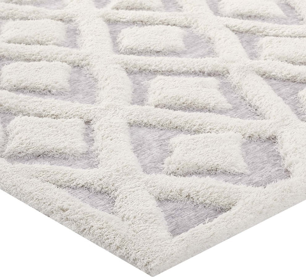 Morsel Abstract Diamond Lattice 5x8 Shag Area Rug