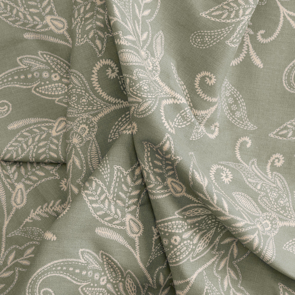 Lexington Leaf Tailored Panel Pair, Sage, 56" X 63"