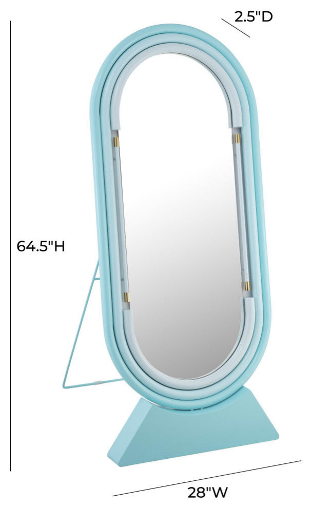 TOV Furniture Neon Floor Mirror in Blue