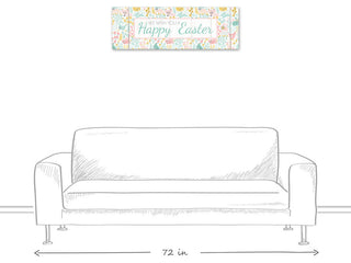 Happy Easter Whimsy Pattern 12x36 Canvas Wall Art