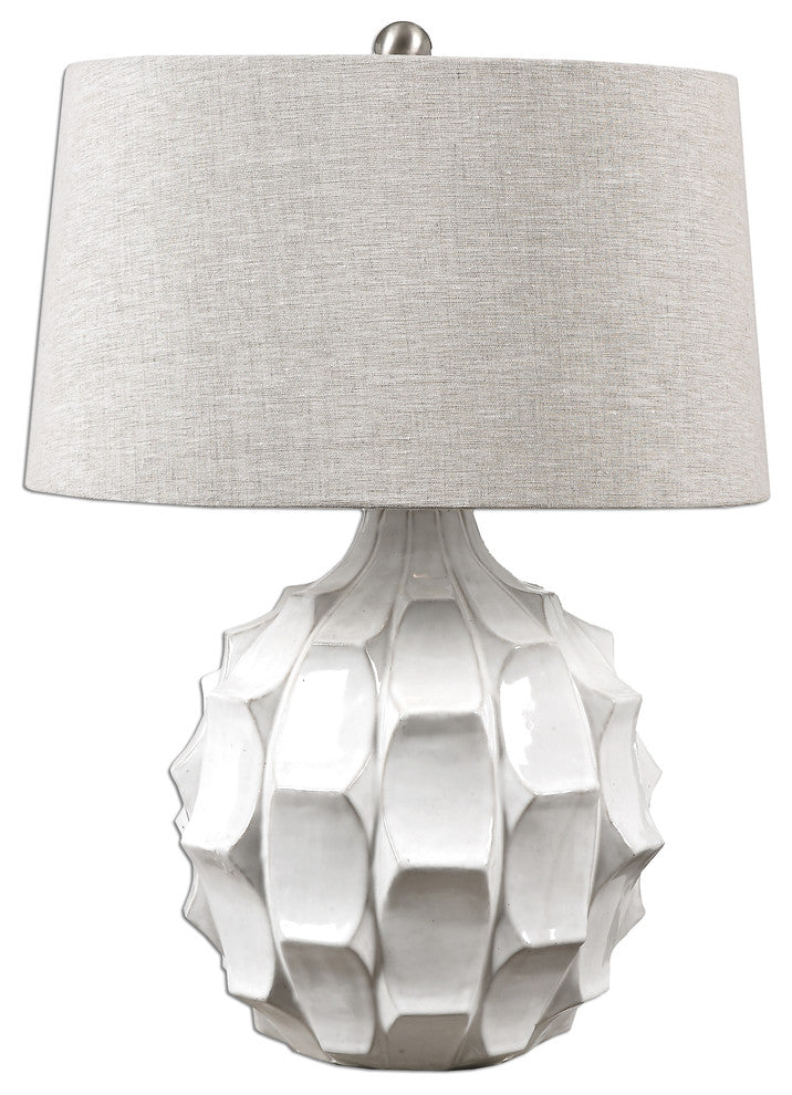 Guerina Scalloped White Lamp