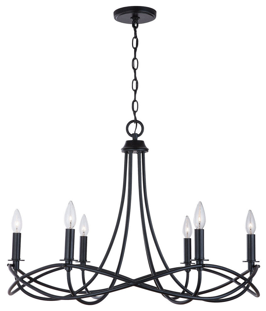 Capital Lighting 431661 Sonnet 6 Light 30"W Taper Candle - Matte Black