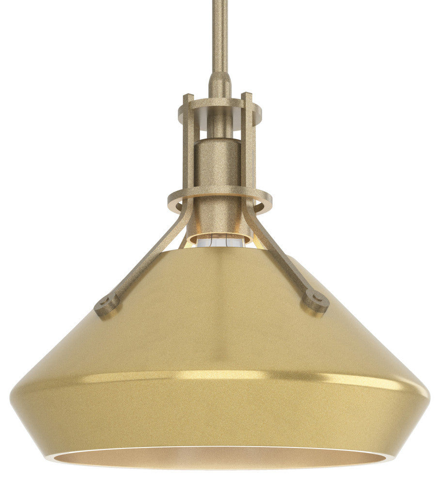 Henry with Chamfer Pendant, Soft Gold, Modern Brass Accents