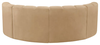Arc Velvet Upholstered 4-Pc. Inward Curved Modular Sectional, Camel