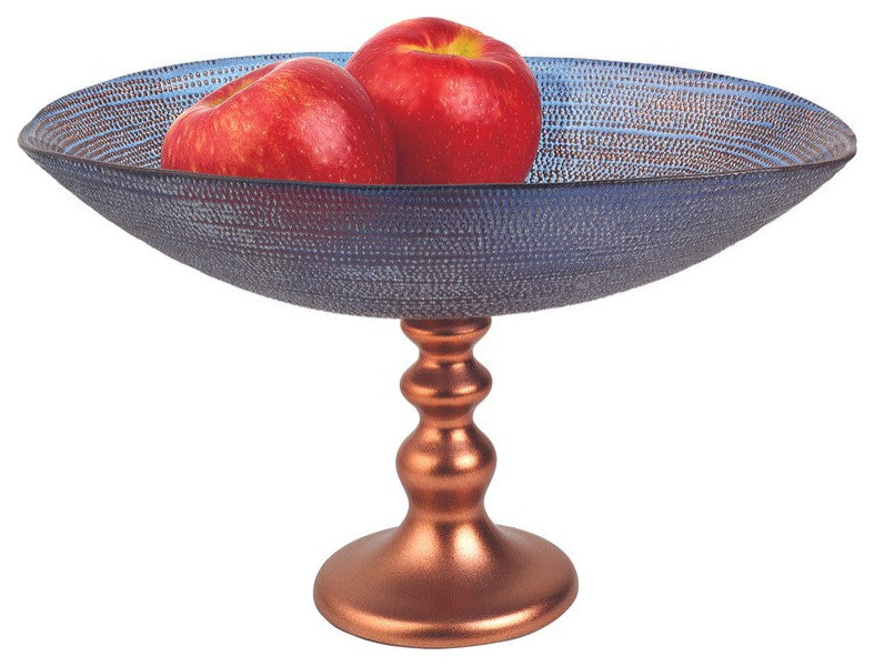 Handcrafted European Glass Centerpiece Low Footed Bowl