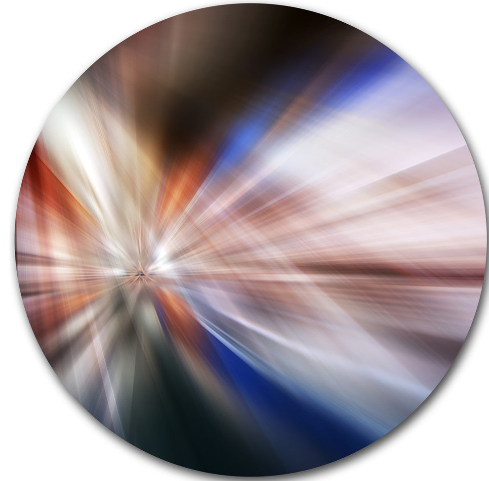 White Focus Color, Abstract Digital Art Large Disc Metal Wall Art, 11"