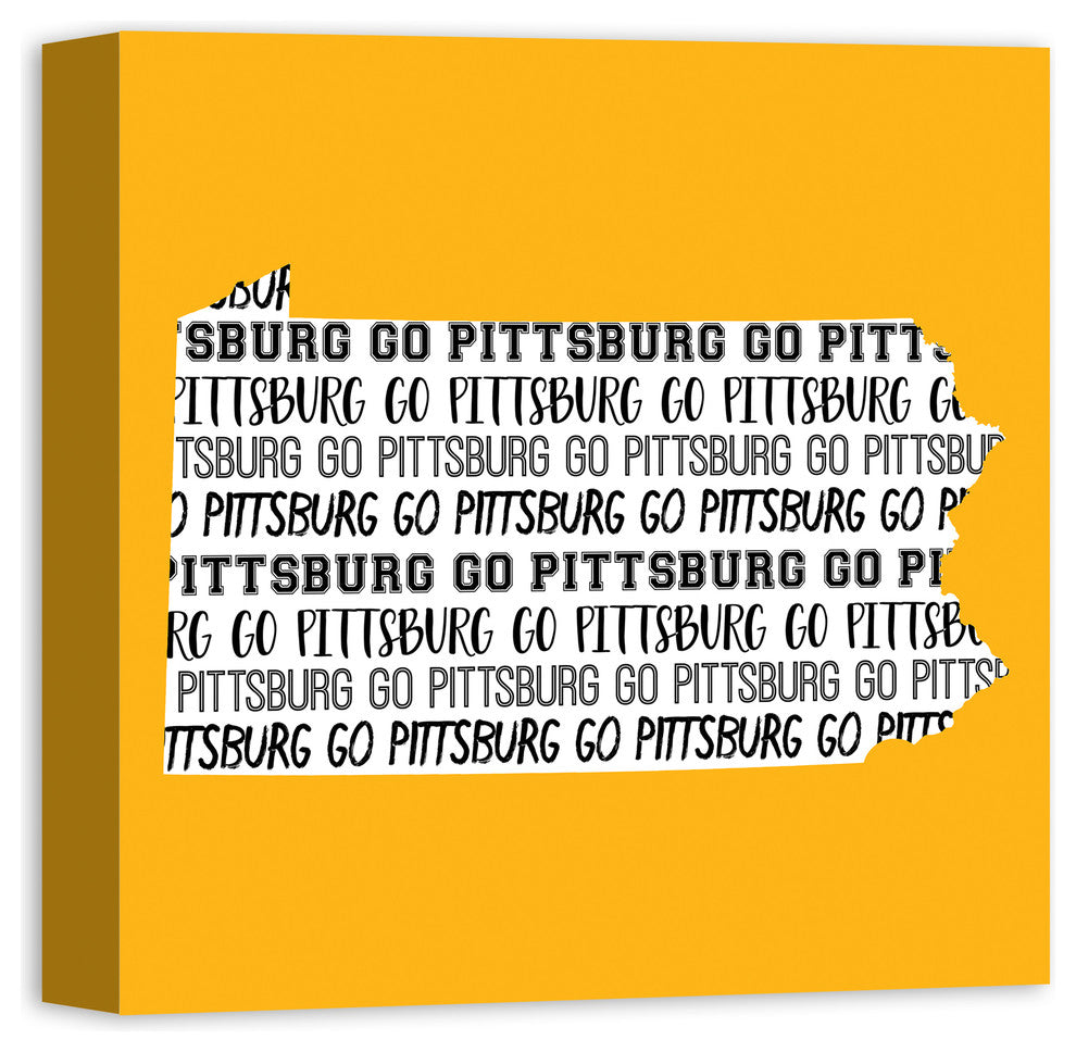 Yellow Pennsylvania Go Team 16x16 Canvas Wall Art