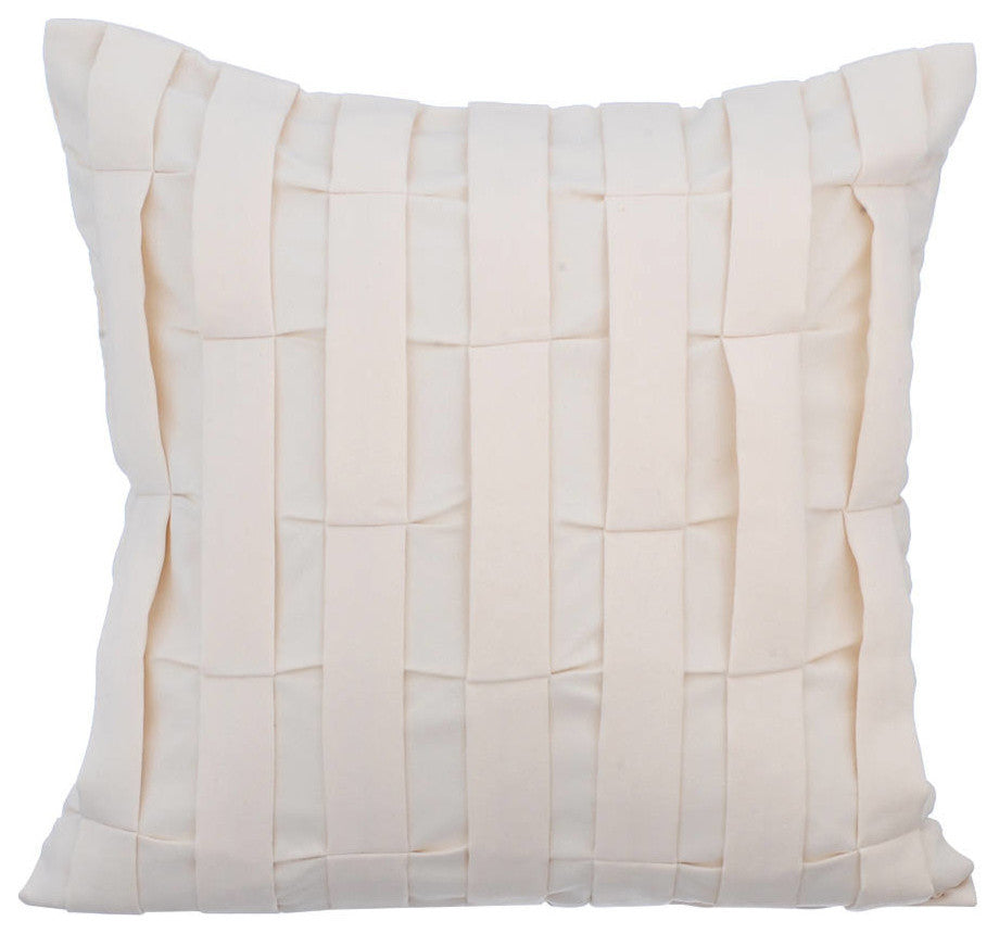 Ivory Decorative Pillow Covers 12"x12" Suede Fabric, Cream Love Tune
