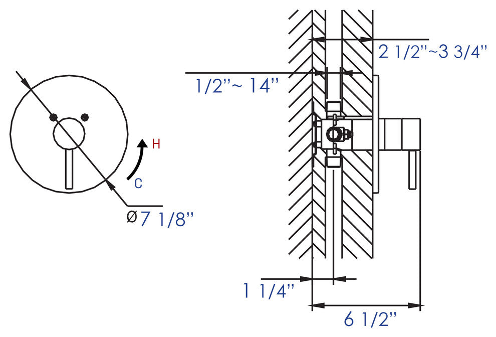 Ab1601, -Piece Polished Chrome Pressure Balanced Round Shower Mixer