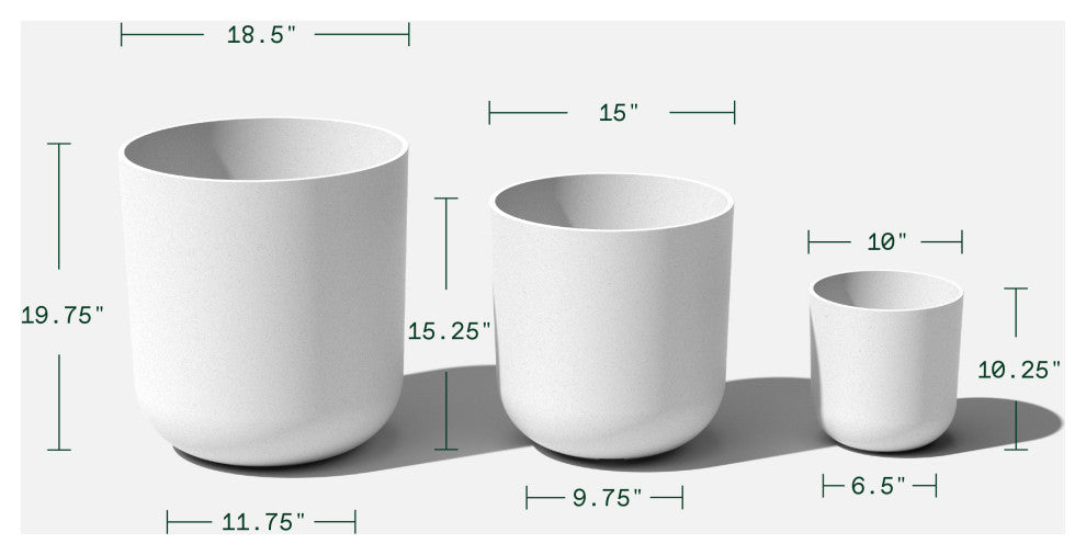 Veradek Mason Series Kona Planter Set of 3 Cluster, White