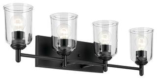 Shailene 29.75" 4-Light Vanity Light With Clear Glass, Black