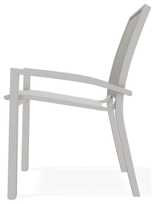 Kendall Sling Stackable Outdoor Dining Chair, Smoke/Warm Gray