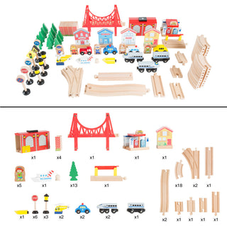 Wooden Train Set Table for Kids