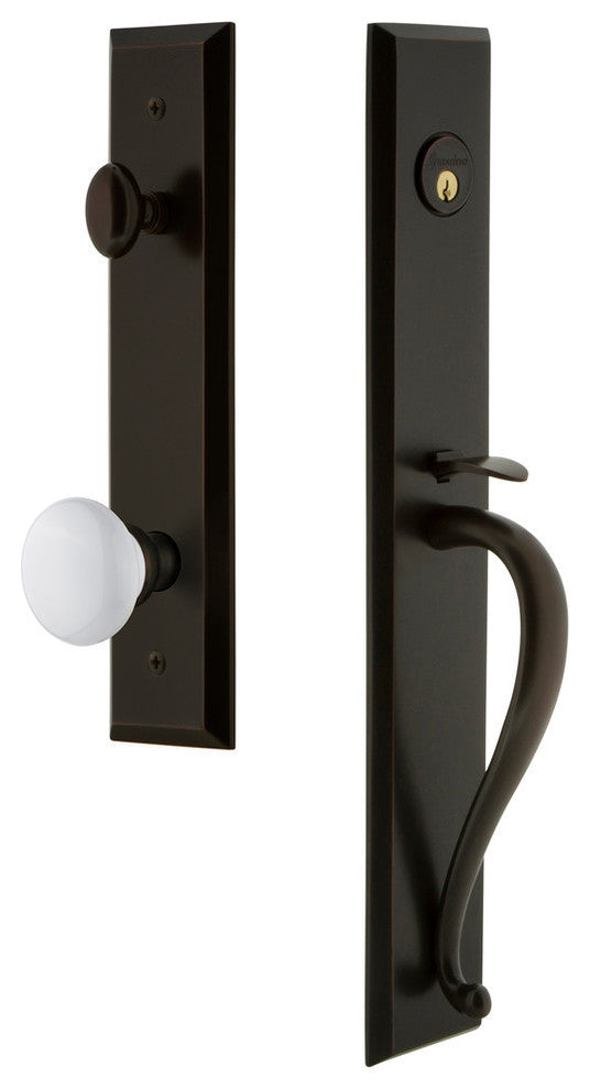 Fifth Avenue 1-Piece Dummy Handleset, S Grip and Hyde Park Knob, 849553