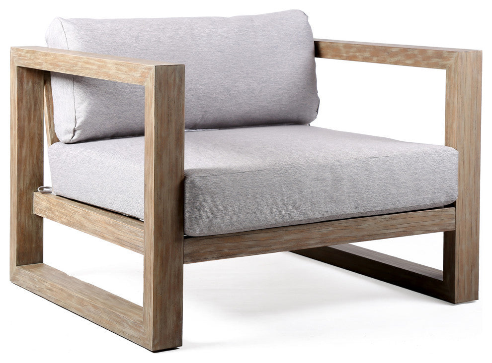 Paradise 4-Piece Eucalyptus Outdoor Patio Sofa Seating Set, Light Eucalyptus
