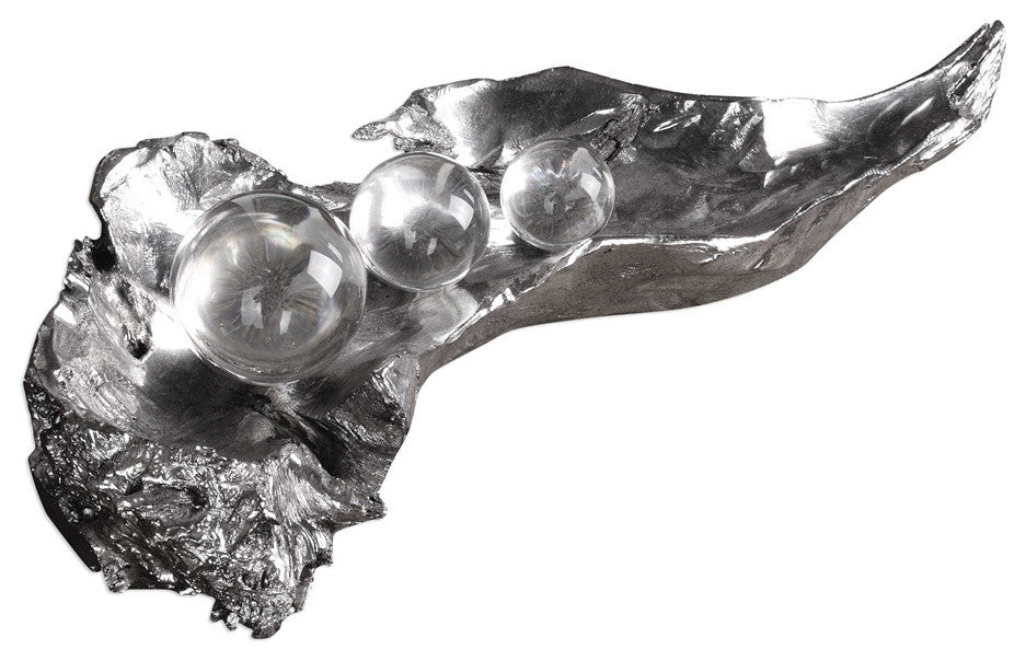 Three Peas in a Pod Metallic Sculpture Designed by Billy Moon