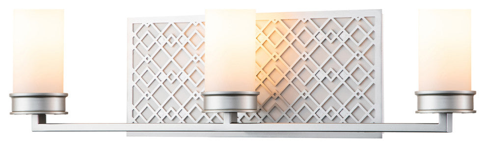 Ziggy 3 Lt Bath Bar in Laquered Silver