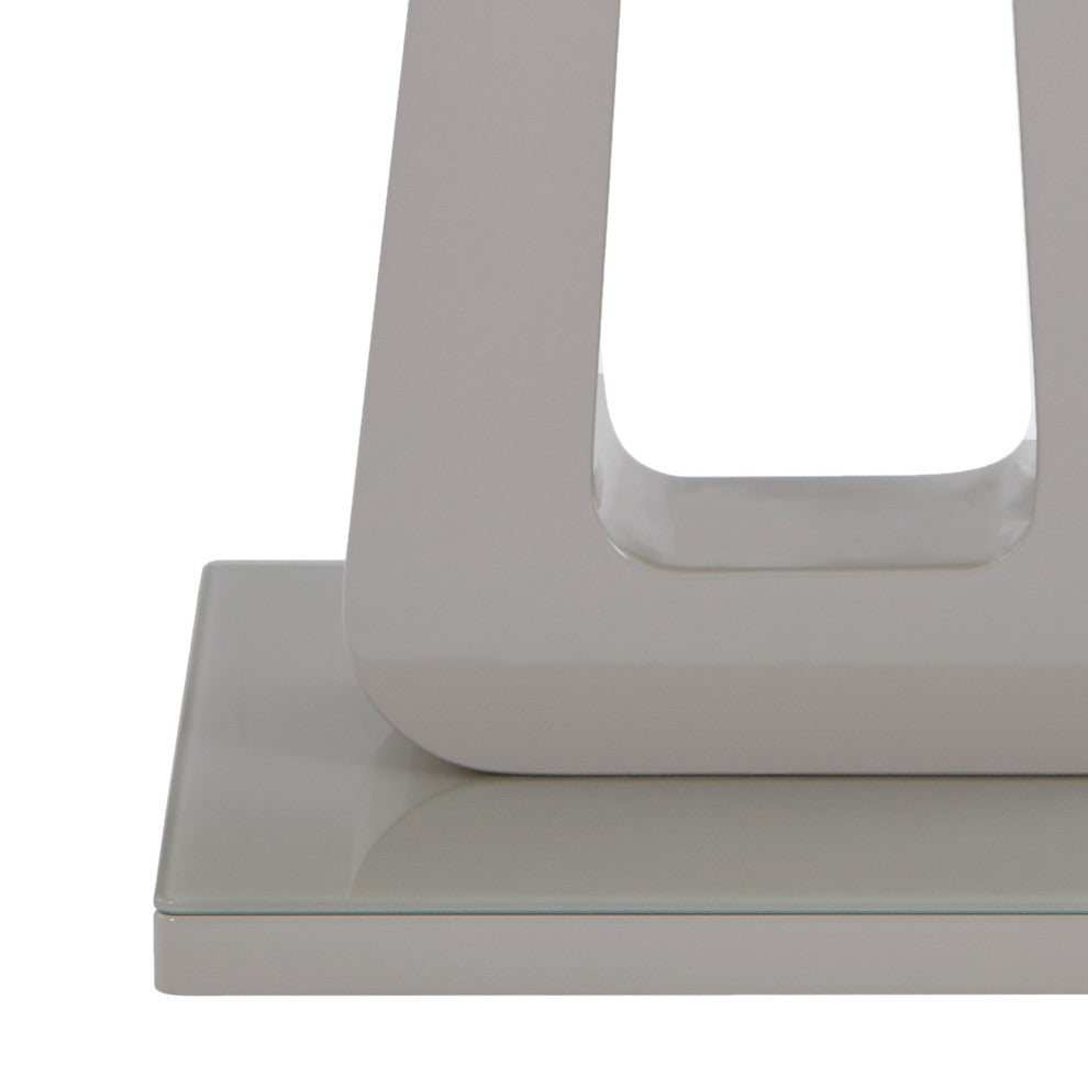 Contemporary MDF/Glass Accent Table, Warm Gray