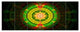 Bright Green Fractal Sphere, Abstract Wall Art Canvas, 70"x28", 6 Panels
