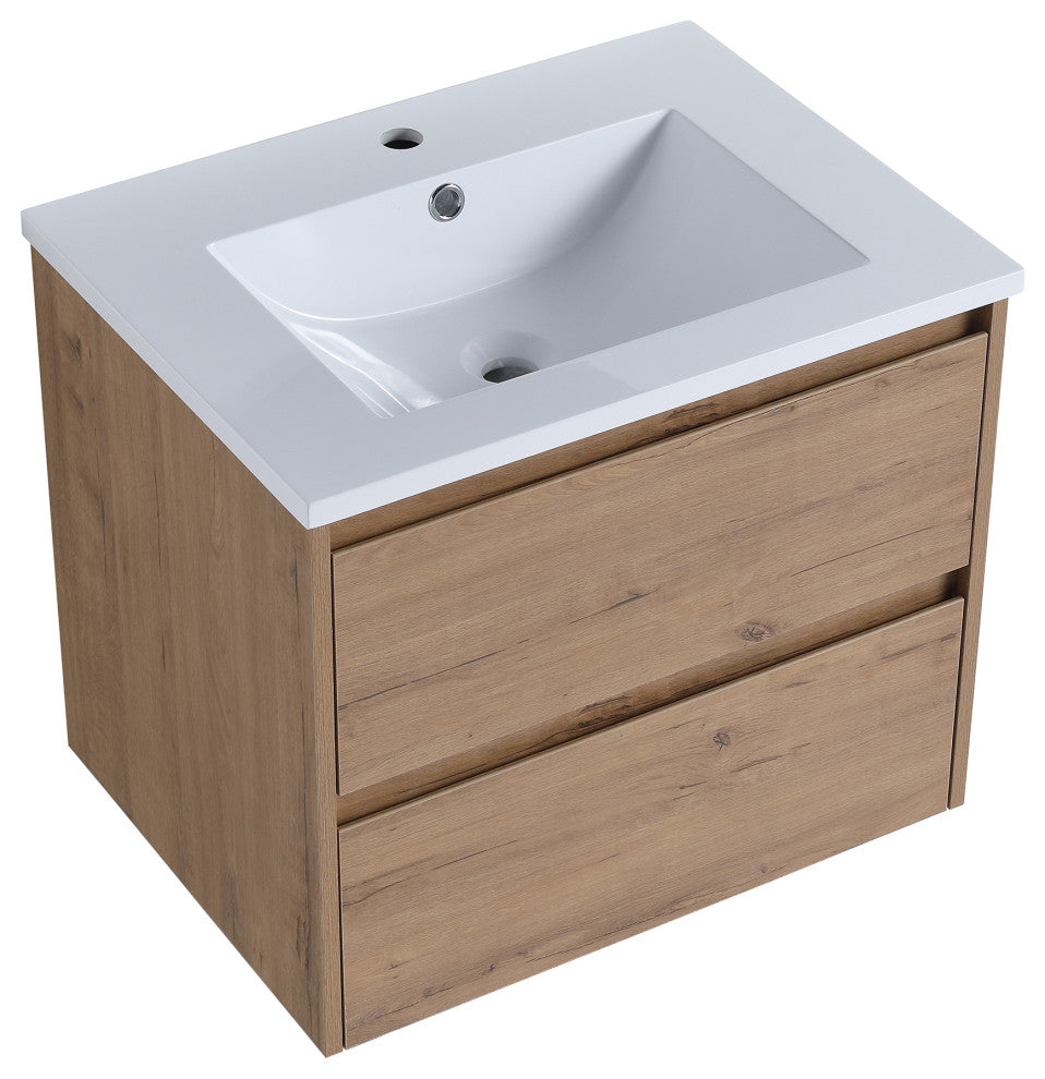 24 inch Plywood Wall Mounted Bathroom Vanity Set with Drawer
