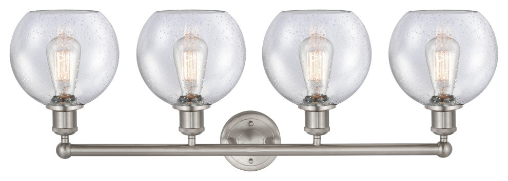 Athens 4-Light 35" Bath Vanity Light, Satin Nickel, Seedy