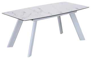 Gloss Ceramic + Tempered Glass Top Extension Table