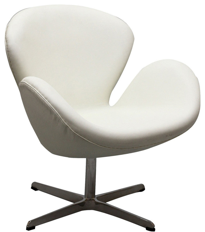 Modern Contemporary Living Room Leather Lounge Chair White