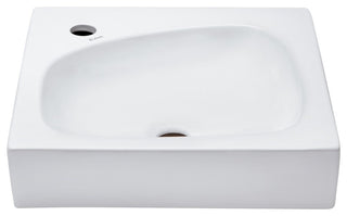 ELANTI EC1604 Porcelain Pebble Shaped Basin Square Frame Sink