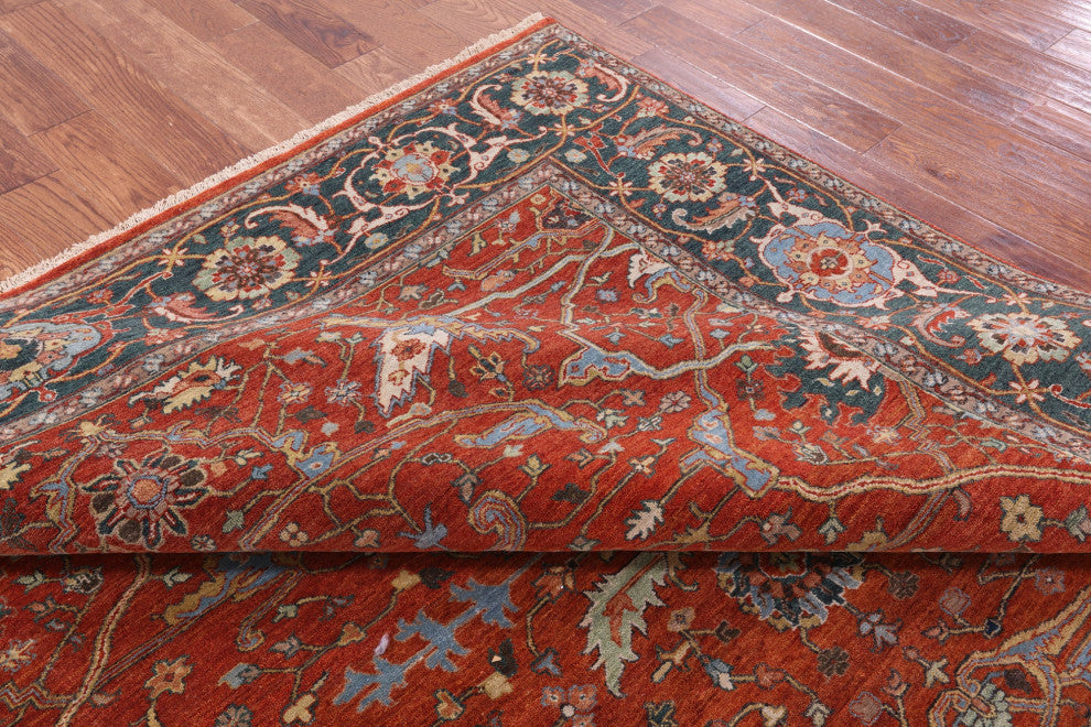 Persian Fine Serapi Hand-Knotted Wool Rug 7' 11" X 9' 2" - Q16037