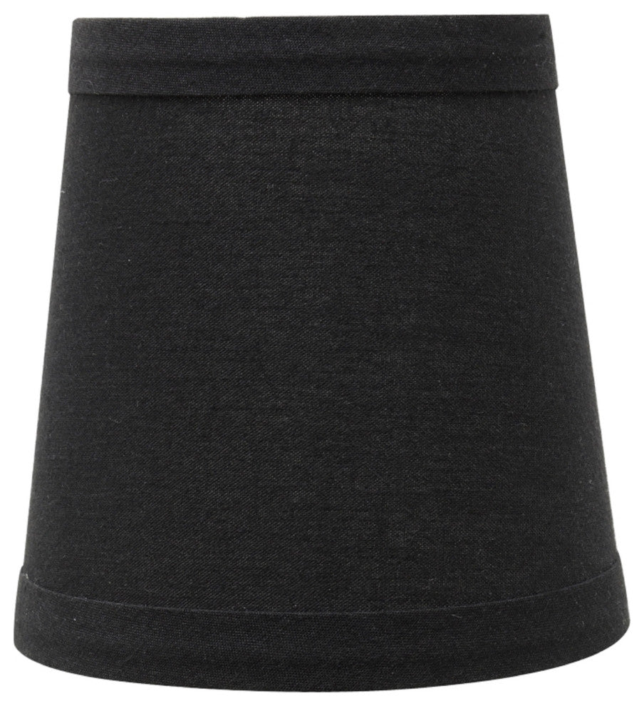 32046-9 Small Hardback Empire  Chandelier Clip On Lamp Shade Black 3"x4"x4"