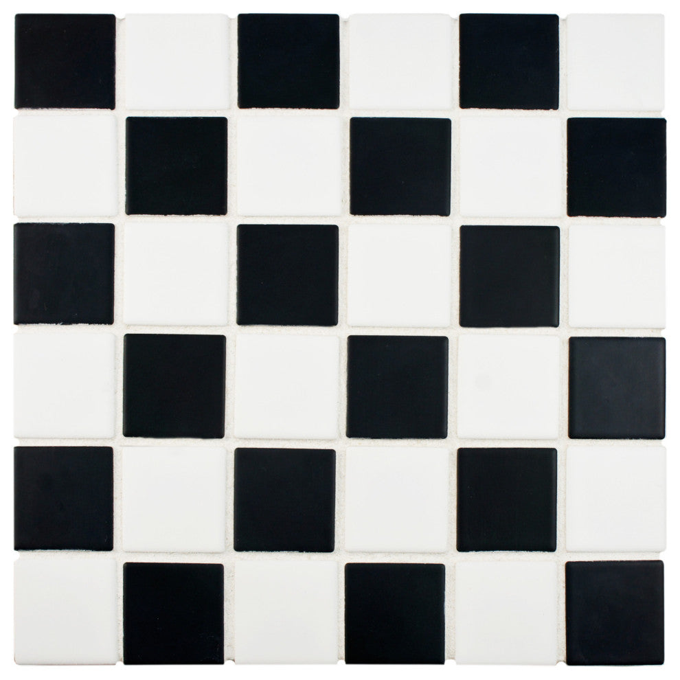 Squire Quad Matte Checkerboard Porcelain Floor and Wall Tile