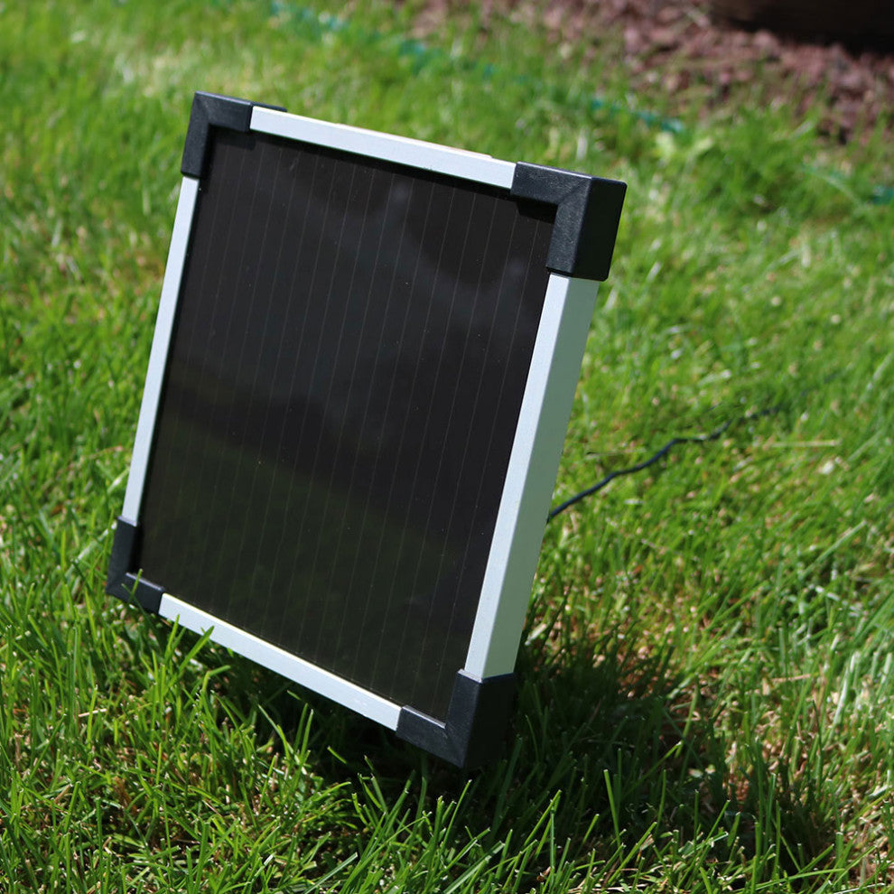 Sunnydaze Black Ball Solar-on-Demand Fountain With LED Light, 30"