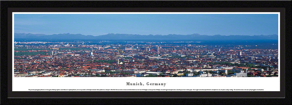 Munich Skyline Panoramic Poster, Germany , Select Frame