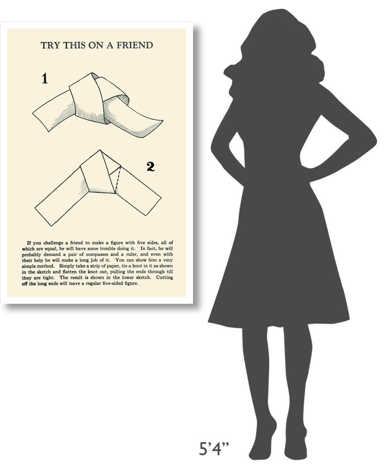 "Try This on a Friend - 5 Equal Sides" Print by Retromagic, 29"x42"